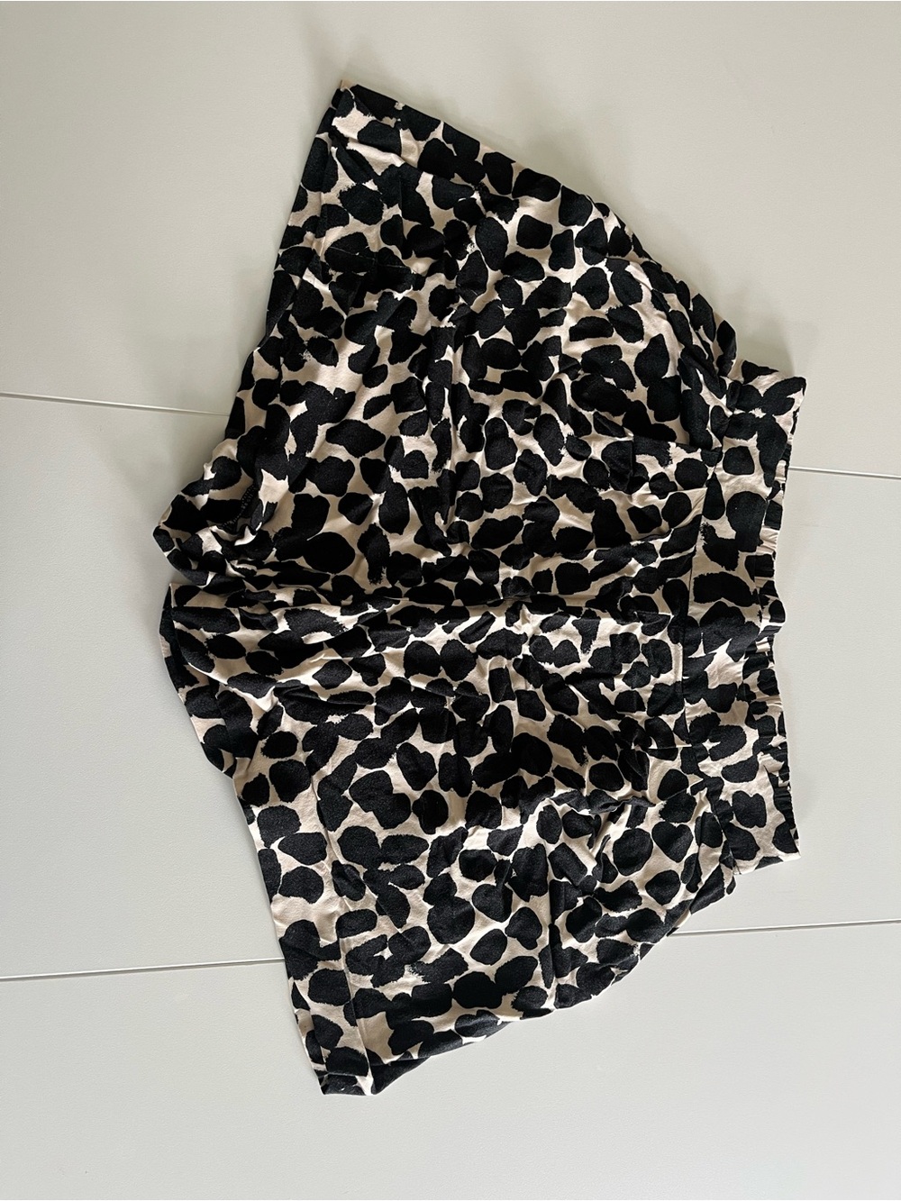 H&M Black and Cream Animal Print Women's Shorts